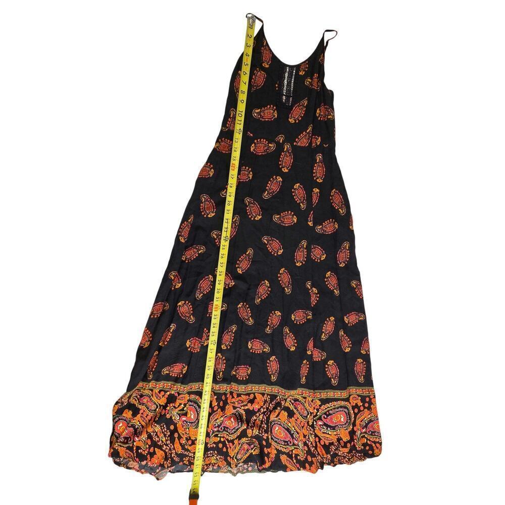Band of Gypsies Small Maxi Paisley Black Lace Spaghetti Strap Dress - Picture 2 of 6